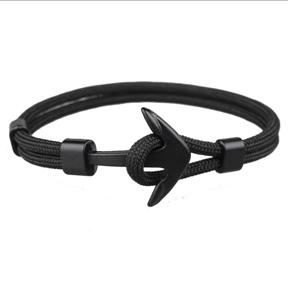 Anchor Rope Bracelet Black